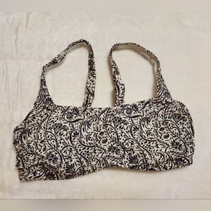 Athleta White & Floral/Paisley Patterned Wired Swim Bikini Top, Women's 32B/C